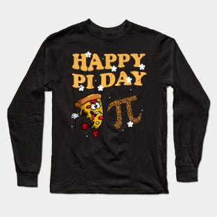 Happy Pi Day Mathematic Math Teacher Gifts Leopard Rainbow Long Sleeve T-Shirt